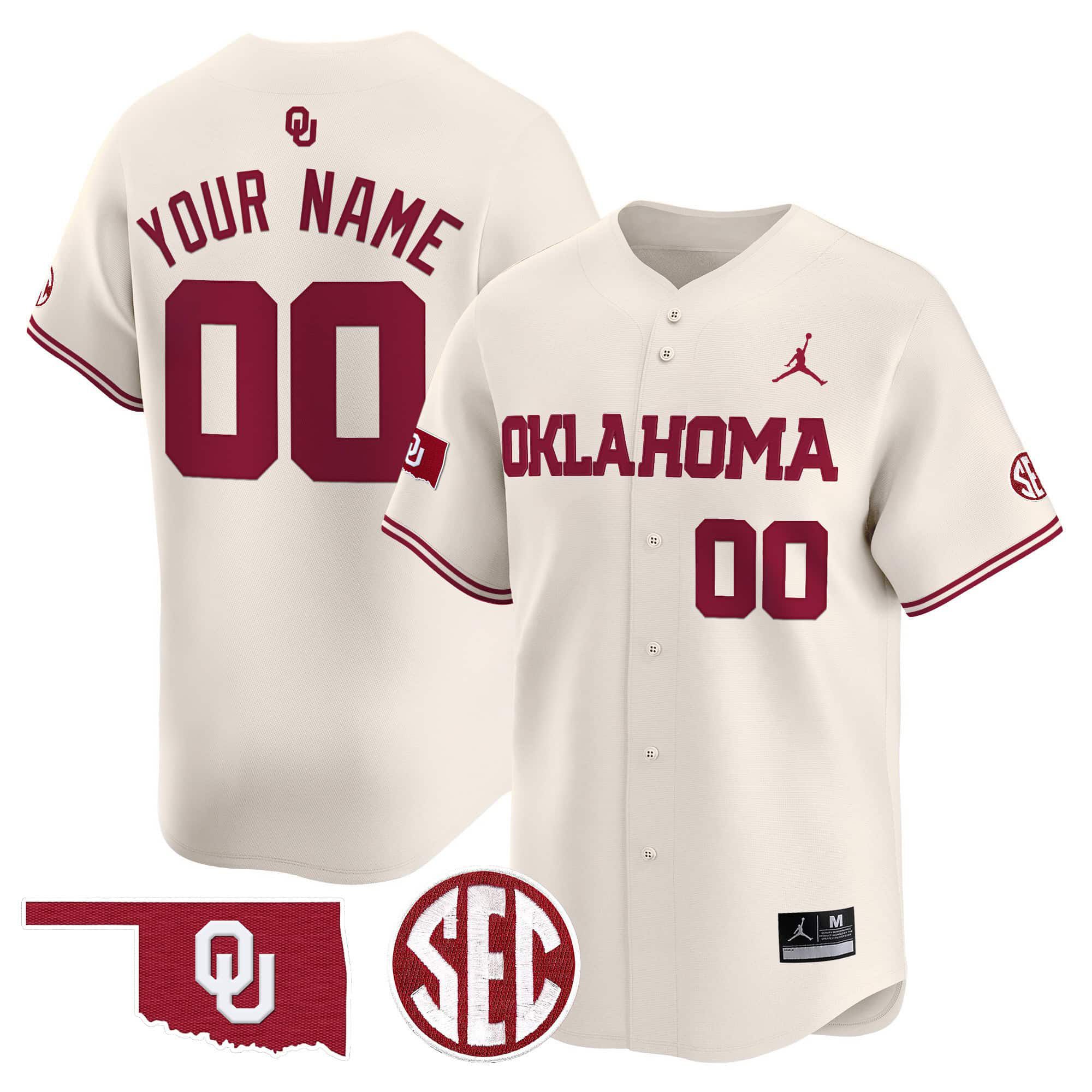 Men Oklahoma Sooners Cream 2024 Vapor Premier Limited Custom NCAA Jersey